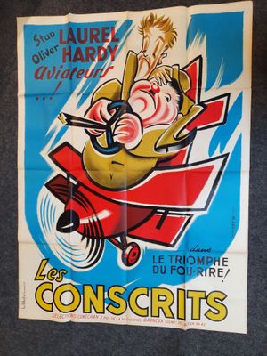 une vieille affiche de cinéma française pour le film « Les Conscrits »