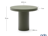 a picture of a table with measurements on it