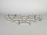 six paires d'épingles à cheveux en métal argenté ornées de perles de verre