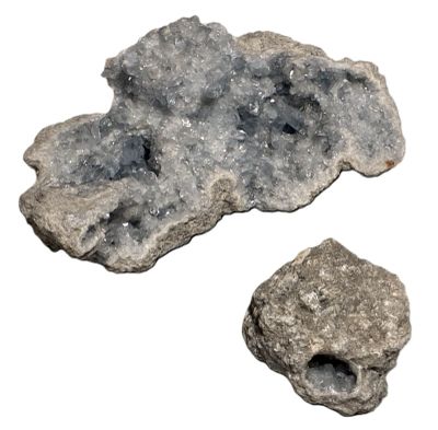 two pieces of rock with a hole in the middle of it