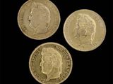 trois souverains d'or de George II et de la reine Victoria