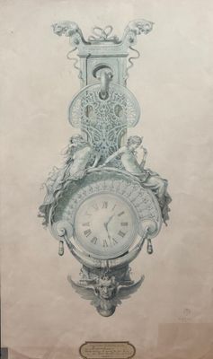 le dessin d'une horloge sur le mur d'un immeuble