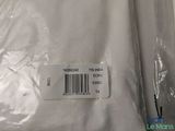 a white shirt with a bar code on it