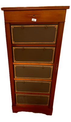 Cartonnier ouvrant sur 5 fichiers en cuir de style Louis Phi…