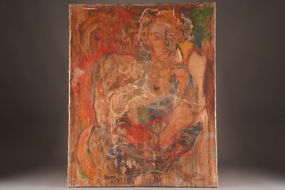 an image of a painting of a woman holding a baby