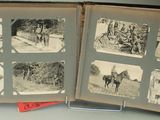 an old photo of a book with pictures of people on it
