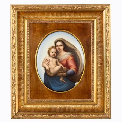 a painting of a woman holding a baby in her arms