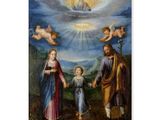 an image of a painting of a family holding hands