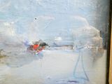a picture of a painting of a train going down the tracks