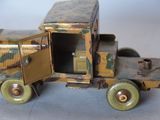 a toy truck that is sitting on a table