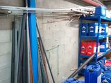 a picture of a room with a bunch of blue containers