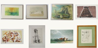 de nombreuses images représentant différents types d'œuvres d'art accrochées au mur