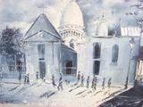 a painting of a building with a dome on top of it
