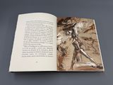 un livre ouvert sur lequel figure le dessin d'un homme