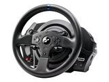 a close up of a steering wheel on a white background