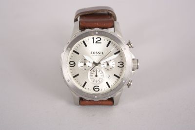 Montre chronographe Fossil pour homme avec bracelet en cuir marron