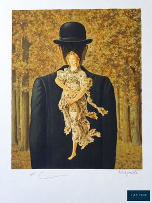une image représentant un tableau où l'on voit un homme coiffé d'un haut-de-forme tenant un bébé dans ses bras