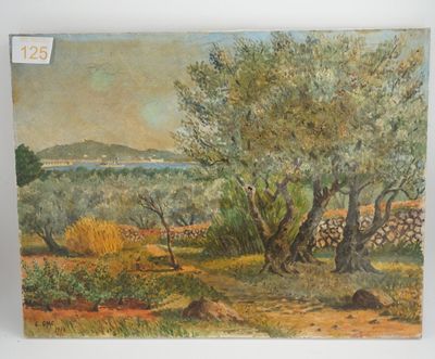 L Grac : deux huiles sur toile "Vue de Provence" dont "Les O…
