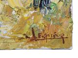 a painting of a man riding a horse on a field
