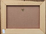 a painting of a wooden frame with a key in it