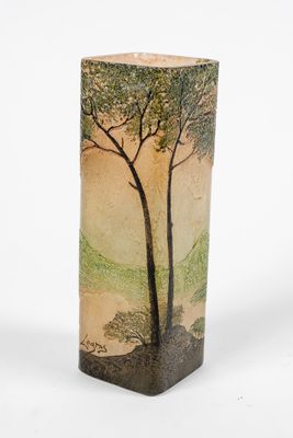 Etablissement LEGRAS : Vase à section carrée en verre multic… - Photo 1