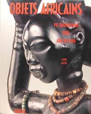 the cover of the book obets africanss, with a statue of a woman in a headdress