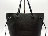 a black louis vuitton tote bag on a white background