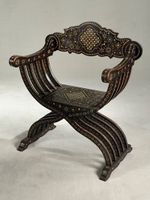 Paire de fauteuils dit Savonarole de forme curule en marquet… (photo 4)