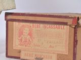 a box with a label on it sitting on a table