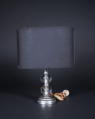 Lampe à poser, le fût à 3 sphères de plexiglas, la base à gr…