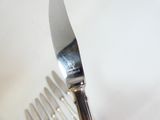 un couteau et une fourchette sur une assiette dans laquelle se trouve une fourchette