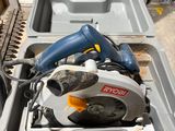 a tool box with a circular saw in it
