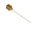 a close up of a wooden stick with a toothpick sticking out of it