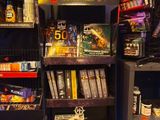 a display of video games and games in a store