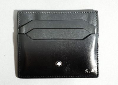 MONT BLANC Porte carte en cuir noir (bel état)