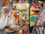 a lot of comic books that are on the table