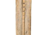 an image of a wooden object with a metal handle on a white background