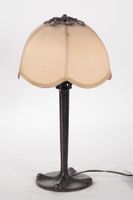 Lampe Art Déco en bronze à décor de feuilles de Ginkgo Bilob…