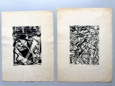 deux dessins en noir et blanc d'un homme et d'une femme