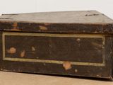 a brown box sitting on top of a cardboard box