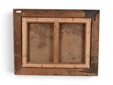 a close up of a window with a wooden frame on a white wall