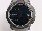 a close up of a smart watch on a stand