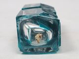 an ice cube with a small piece of gold in it