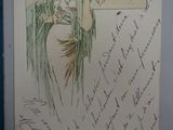 a drawing of a woman holding a bird in her hand