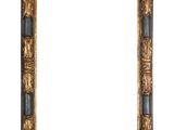 a gold and black picture frame on a white background