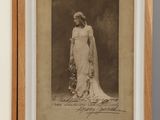 two framed photographs of a woman in a white dress and a woman in a white dress