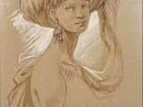 painting of a woman in a turban with a scarf on her head