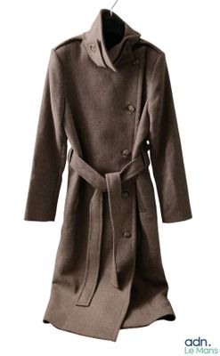Manteau long beige ceinturé IKKS, T.