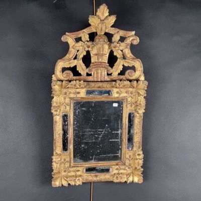 a mirror hanging on the wall with a bird on it