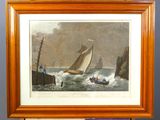 une image d'un tableau représentant un bateau dans l'eau